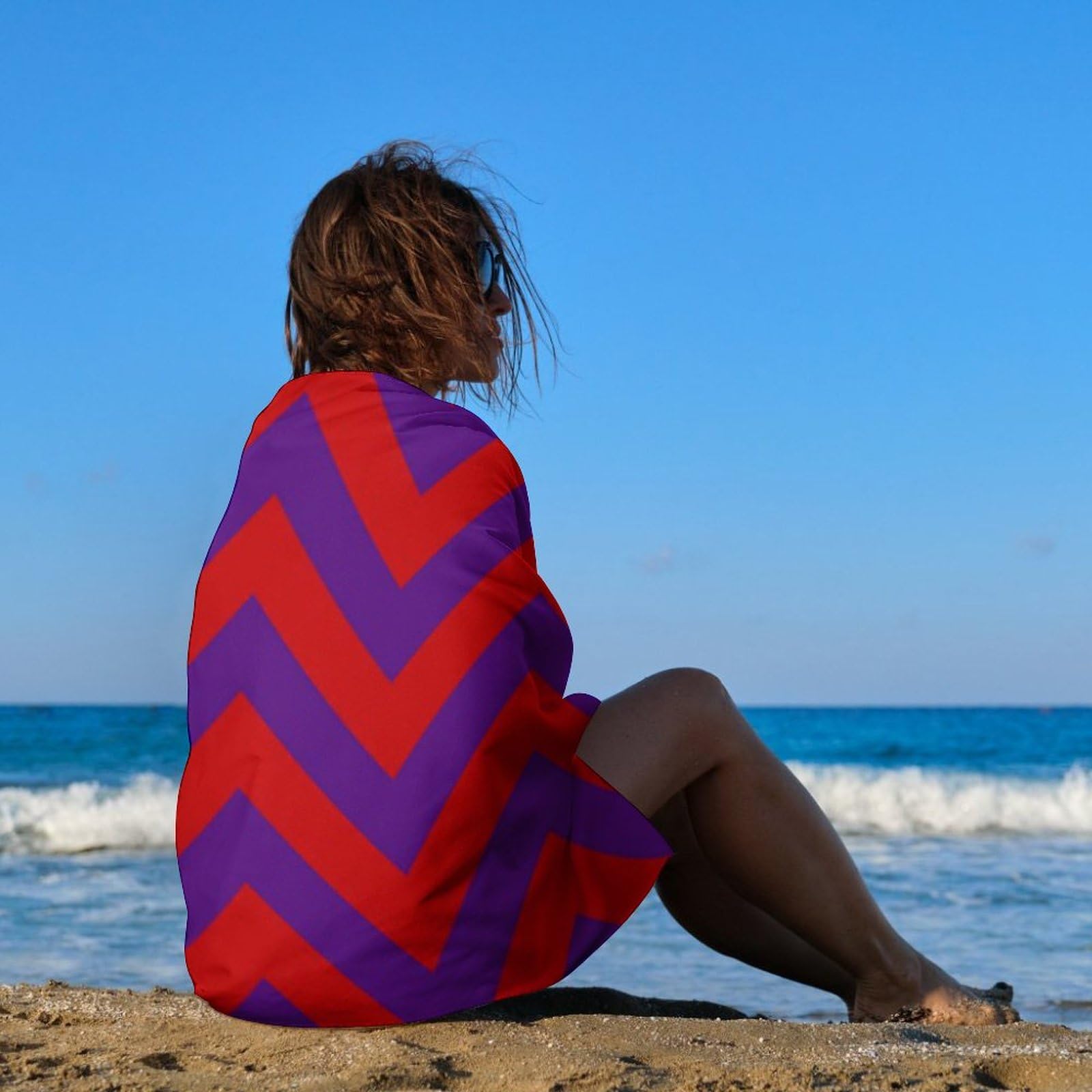 Amazon.com: Extra Large Beach Towel Purple Red Large Chevron